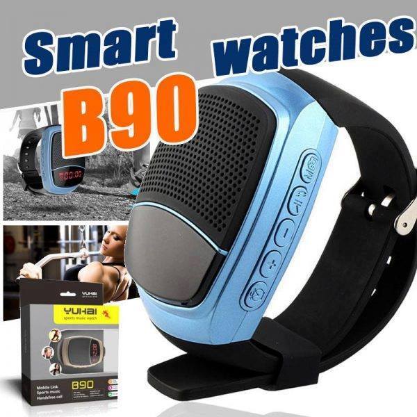 ساعة ذكية بلوتوث وسماعة متعددة الوظائف B90 Bluetooth Speaker Smart Watch P_1337roqxo1